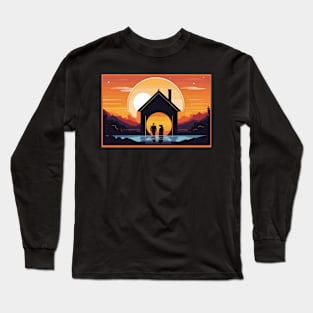 "Conquering Shadows: A Sunset Portrait of Resilience" Long Sleeve T-Shirt